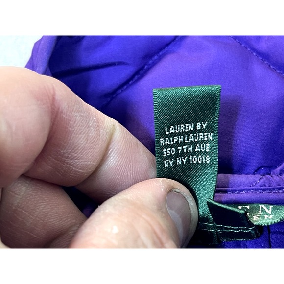 Lauren‎ Ralph Lauren Jacket Quilted Coat Womens P/M Petite Medium Purple Jacket - Picture 7 of 14